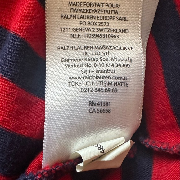 Ralph Lauren Red and Blue Striped Polo Shirt - Picture 5 of 5
